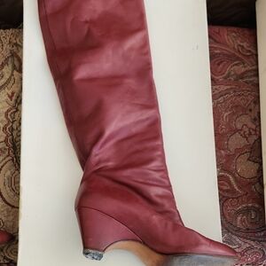 Women's Wine colored Leather Boots Casadei